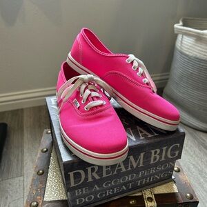 Vans Pink and White Canvas Sneakers